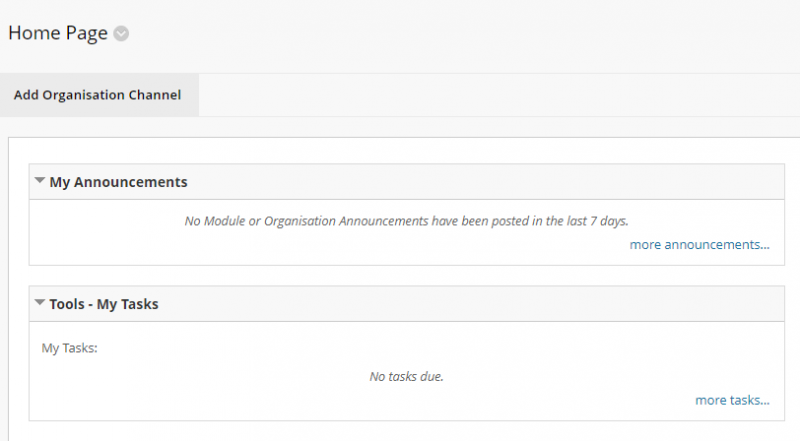 Announcements on Module Homepage